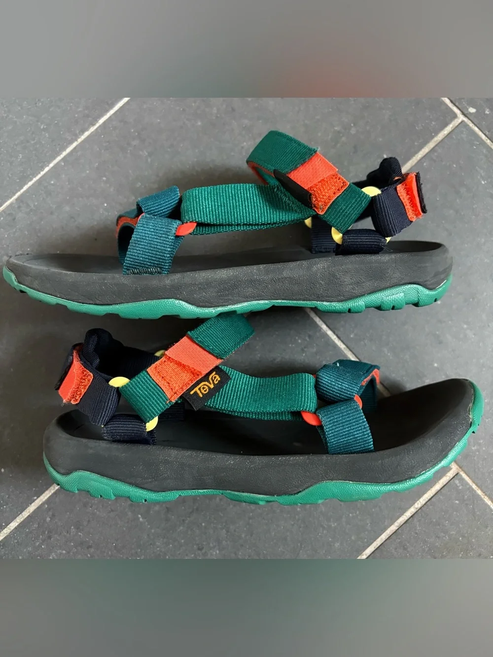 Teva Kids Green, Orange & Black Strappy Outdoor Sandals